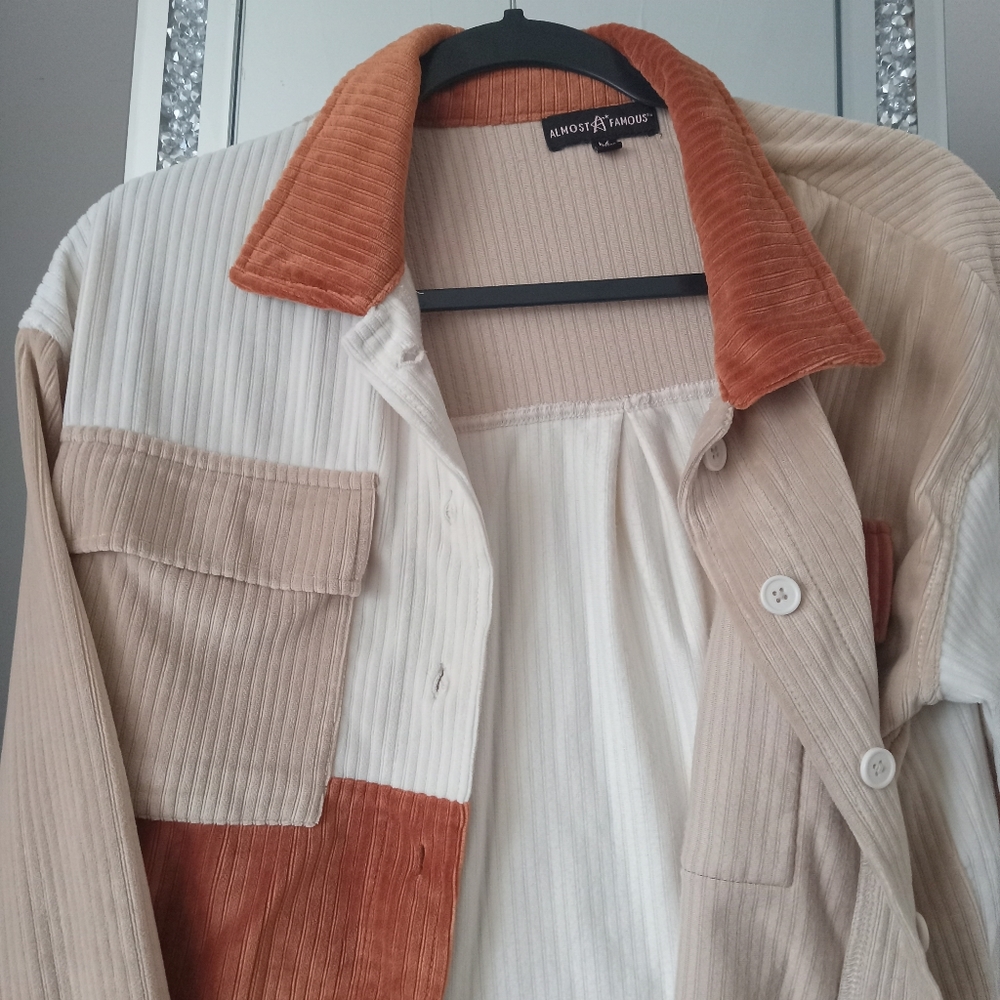 Mixed color tan jacket
